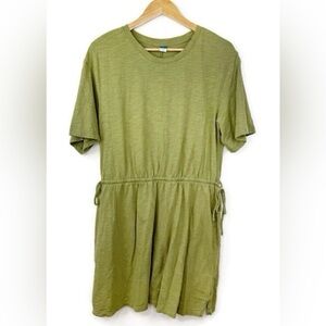 Old Navy T-Shirt cotton Dress, Saguaro green color, Size L, with Drawstring
